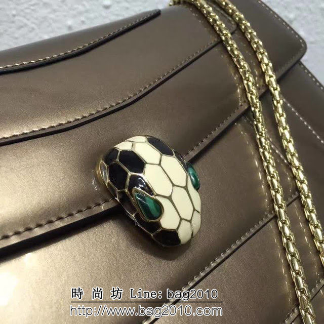 BVLGARI寶格麗 專櫃新品 升級版牛漆皮 雙層蛇頭包 鏈條單肩斜挎包 B35106 FYD1387